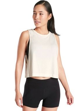 Athleta Mineral Wash Crop Tank Pearl White Size S Athleisure Gymcore